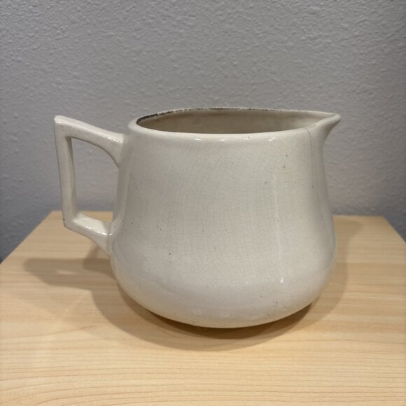 Vintage McCoy Pottery Pitcher Autumn Leaves Grape Fruit Nut Crazing Farmhouse - Picture 10 of 12